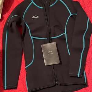 Women's Black and Blue Swim JacketHerto wetsuit jacket , size 6